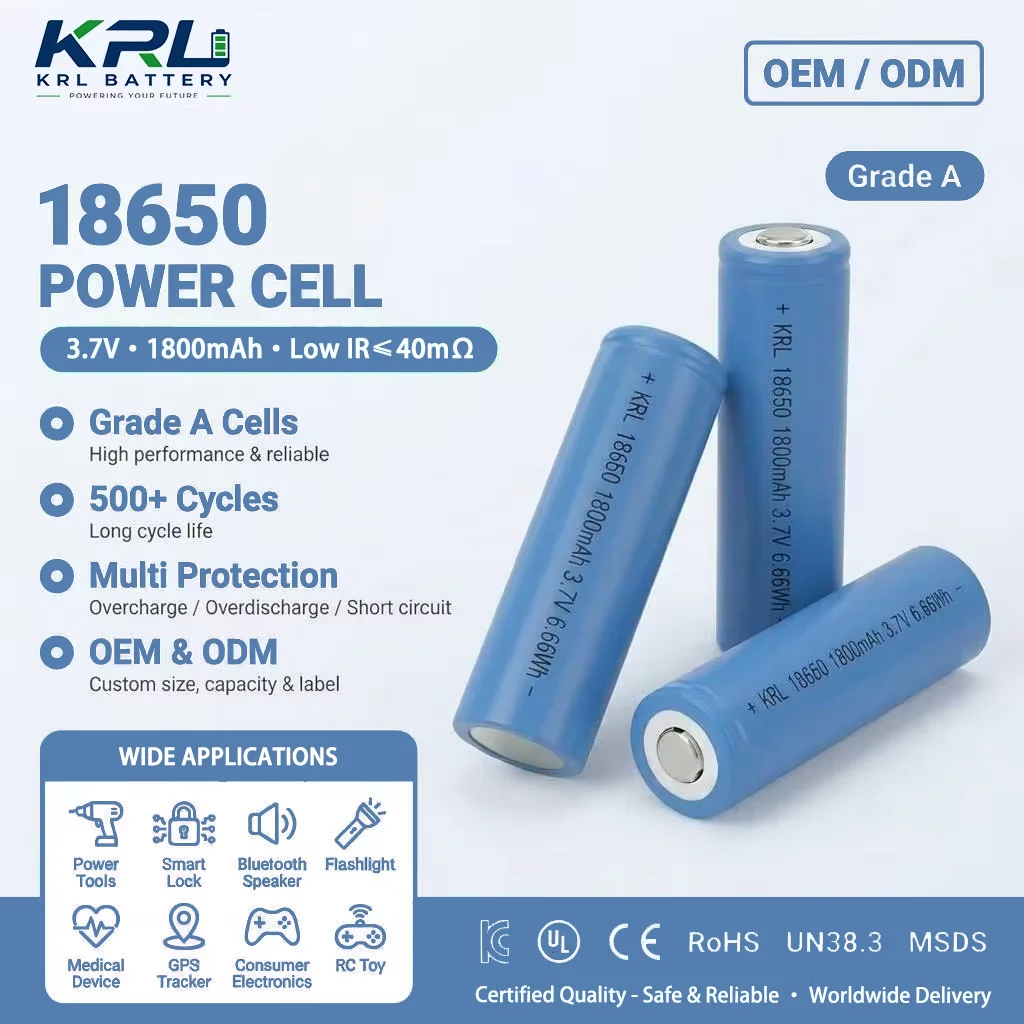 KRL18650 3.7V 2000mAh lithium-ion cell