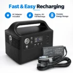 Portable power station AC adapter charging