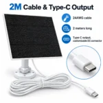 Two metre Type-C cable for security camera solar panel