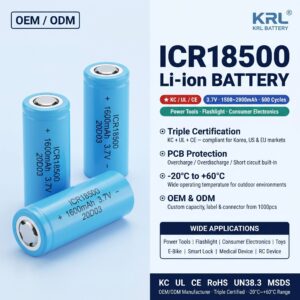 18650 3.7V 1500–2200mAh Li-ion Cells